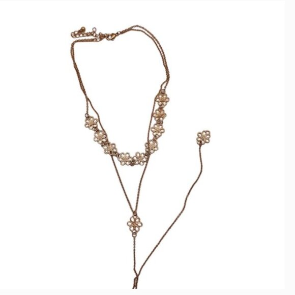 ⭐️❤️ FREE Double Chain Boho Flower Threader Hipster Hippie Art Deco Farm Peasant - Picture 8 of 8